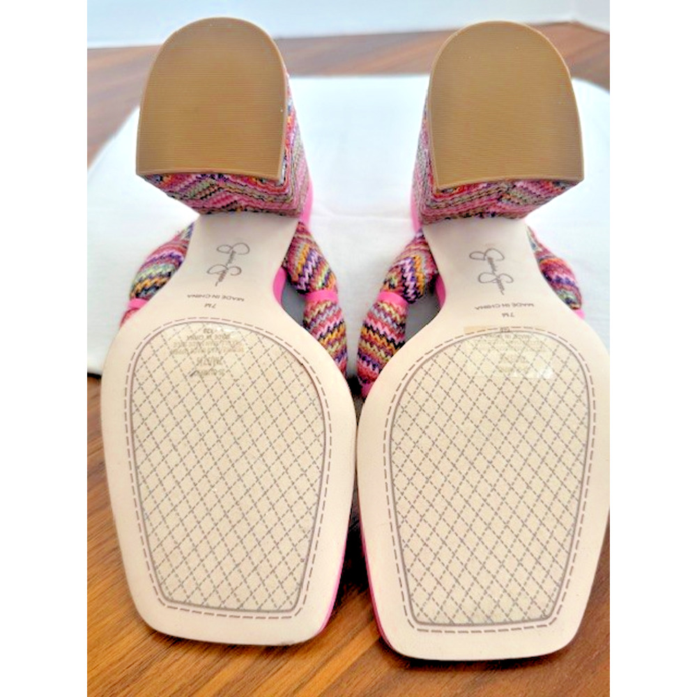 Jessica Simpson Womens Olimpio Block Heel Thong Sandal Blush Pink Multi SZ 7 - Picture 12 of 16